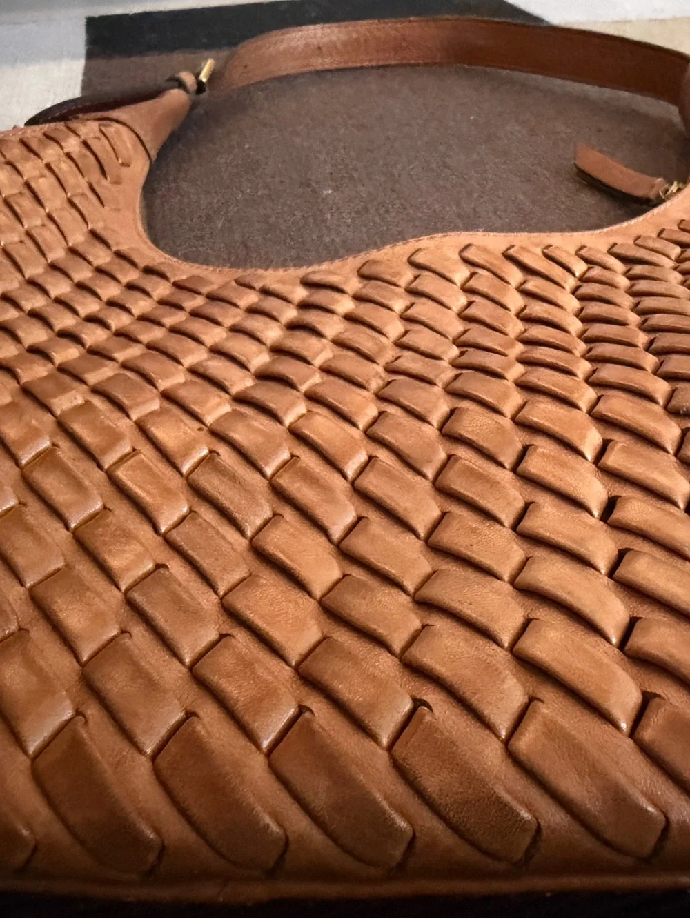 Brown Woven Leather Hobo Bag - Picture 7 of 7